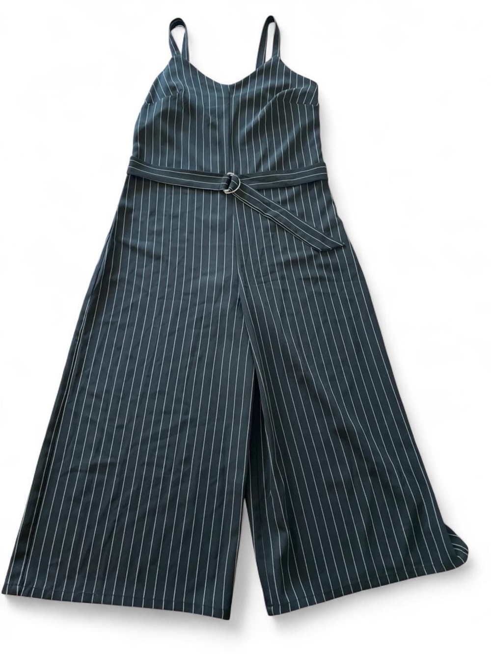 Mossimo Black Pinstripe Jumpsuit with Matching Belt